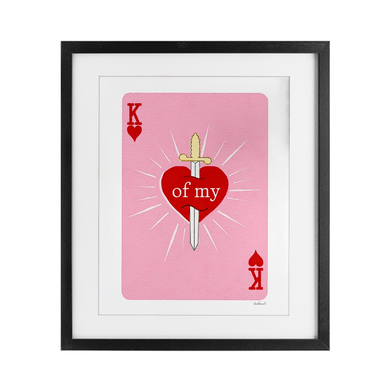 Stupell Industries King Of My Heart Sword Framed Print Under Glass, design by Amanda Greenwood